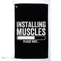 Funny Panda Installing Muscles Please Wait Gym Fitness Golf Towel thumb 0