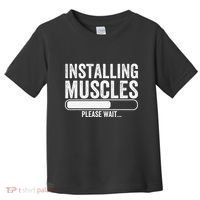 Funny Panda Installing Muscles Please Wait Gym Fitness Toddler T-Shirt thumb 0