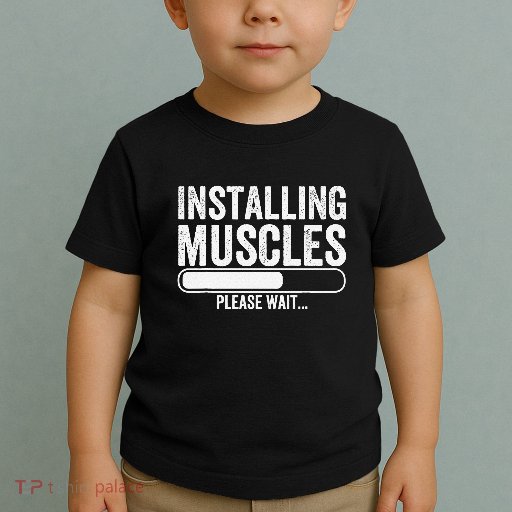 Funny Panda Installing Muscles Please Wait Gym Fitness Toddler T-Shirt