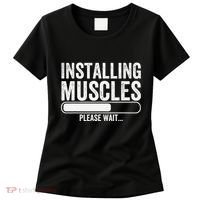 Funny Panda Installing Muscles Please Wait Gym Fitness Women's T-Shirt thumb 0