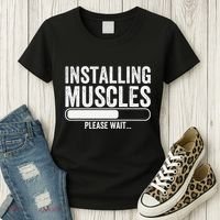 Funny Panda Installing Muscles Please Wait Gym Fitness Women's T-Shirt thumb 3