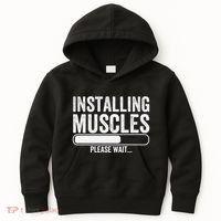 Funny Panda Installing Muscles Please Wait Gym Fitness Kids Hoodie thumb 0