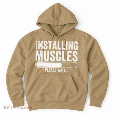 Funny Panda Installing Muscles Please Wait Gym Fitness Hoodie