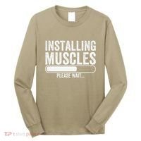 Funny Panda Installing Muscles Please Wait Gym Fitness Long Sleeve Shirt thumb 0