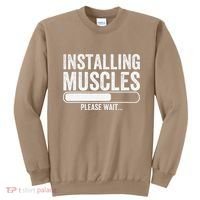 Funny Panda Installing Muscles Please Wait Gym Fitness Sweatshirt thumb 0