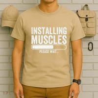 Funny Panda Installing Muscles Please Wait Gym Fitness T-Shirt thumb 6