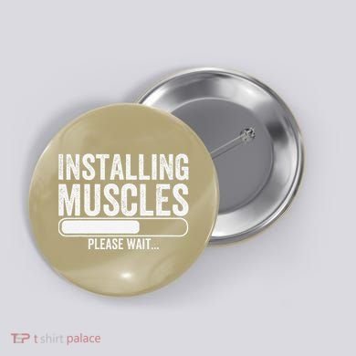 Funny Panda Installing Muscles Please Wait Gym Fitness Button