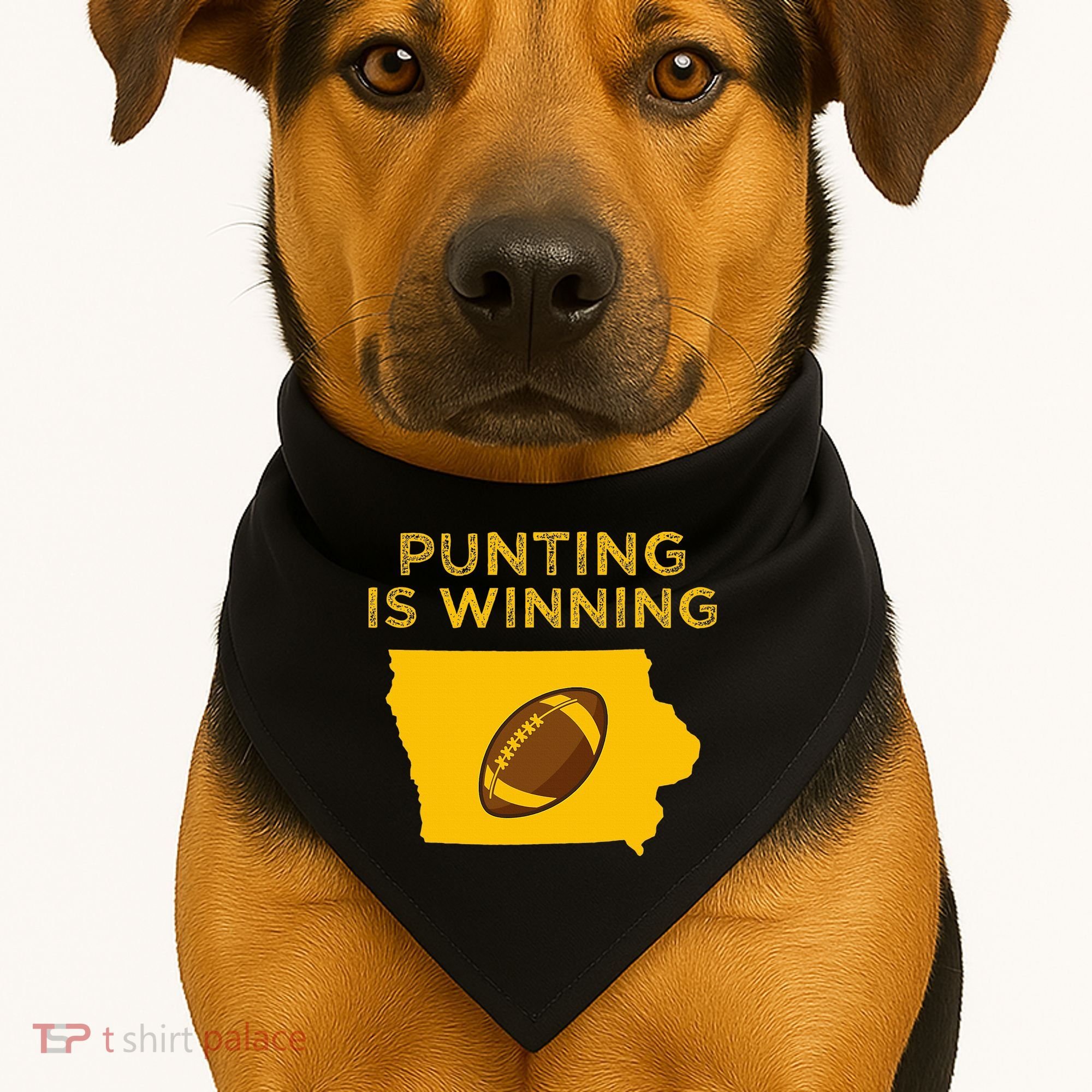 funny punting is winning iowa I cheer For The Punter USA-Made Doggie Bandana