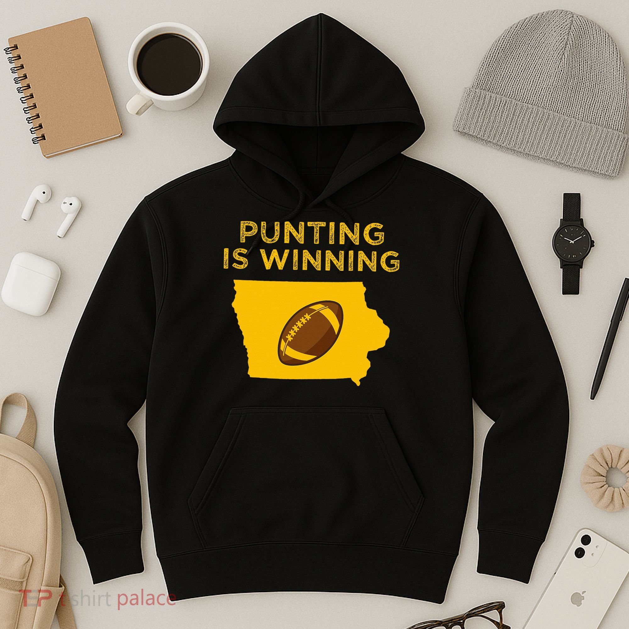 funny punting is winning iowa I cheer For The Punter Hoodie