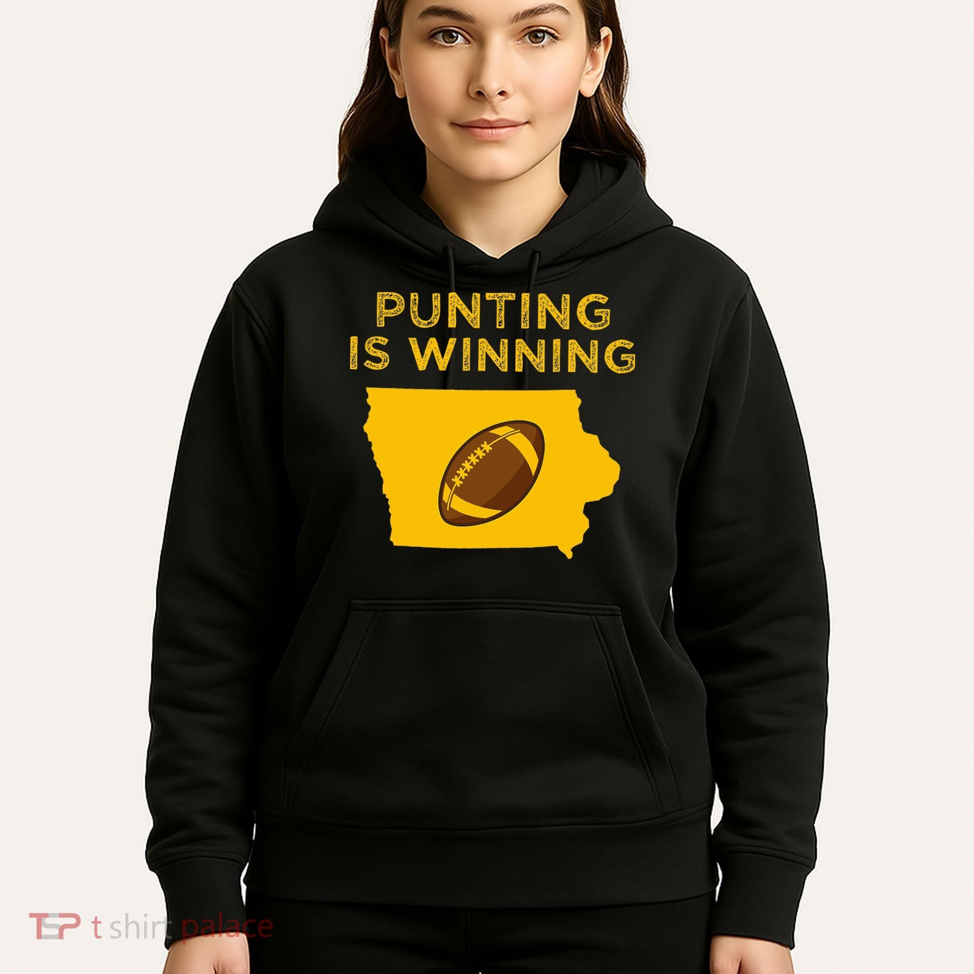 funny punting is winning iowa I cheer For The Punter Hoodie