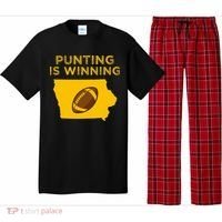 funny punting is winning iowa I cheer For The Punter Pajama Set thumb 0