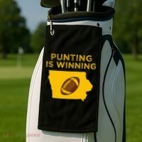 funny punting is winning iowa I cheer For The Punter Golf Towel thumb 2