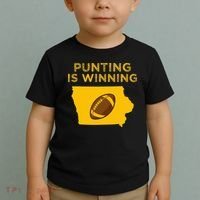 funny punting is winning iowa I cheer For The Punter Toddler T-Shirt thumb 2