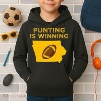 funny punting is winning iowa I cheer For The Punter Kids Hoodie thumb 2