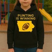 funny punting is winning iowa I cheer For The Punter Kids Hoodie thumb 3