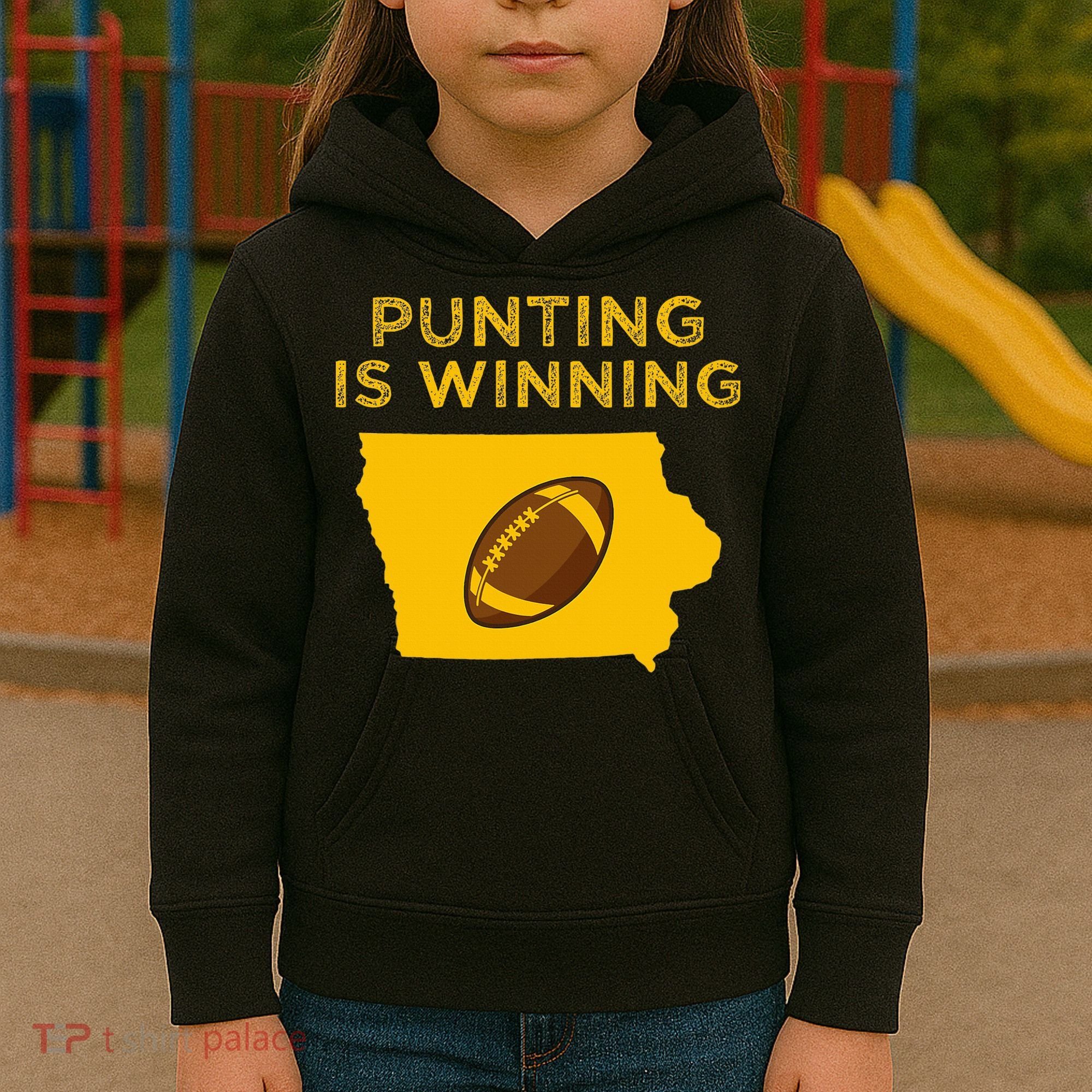 funny punting is winning iowa I cheer For The Punter Kids Hoodie