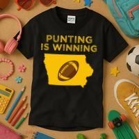funny punting is winning iowa I cheer For The Punter Kids T-Shirt thumb 3