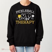 Funny Pickleball Is My Therapy Pickleball Player Humor Women's Sweatshirt thumb 0