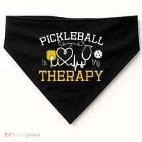 Funny Pickleball Is My Therapy Pickleball Player Humor USA-Made Doggie Bandana thumb 0