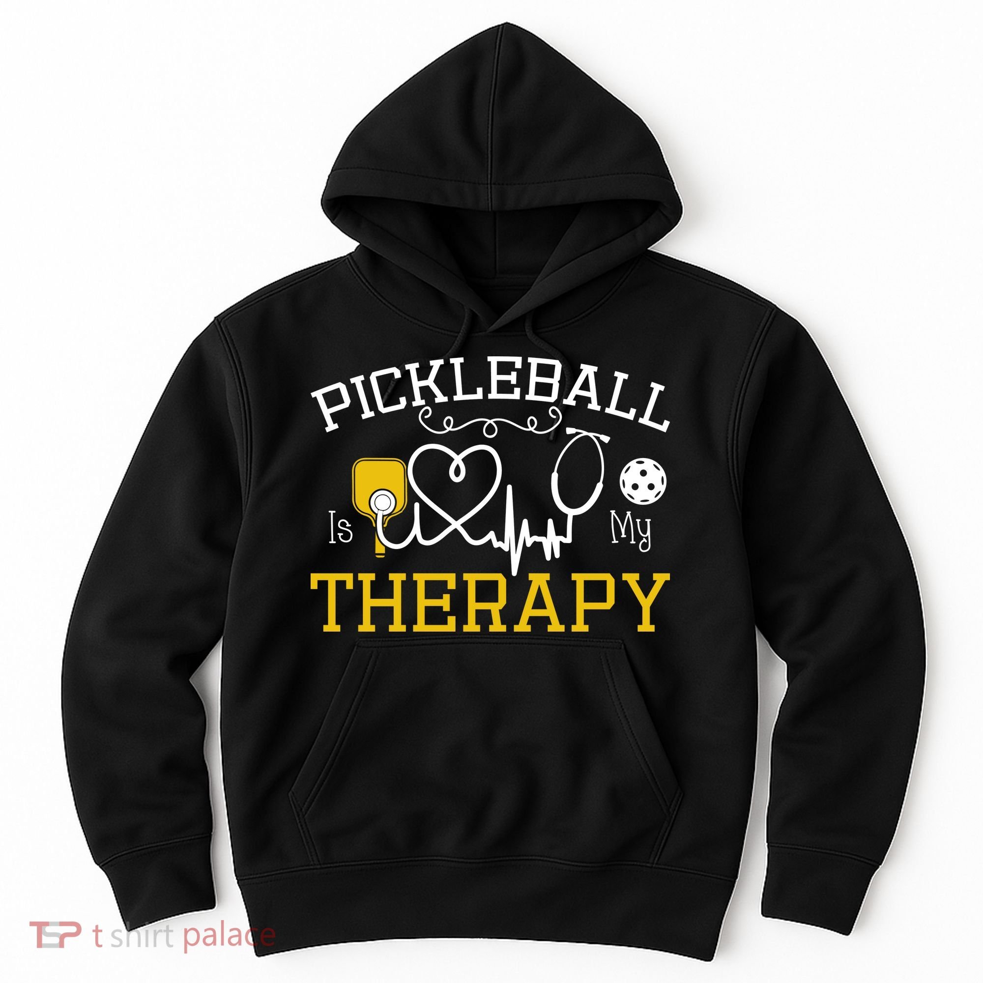 Funny Pickleball Is My Therapy Pickleball Player Humor Hoodie