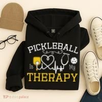 Funny Pickleball Is My Therapy Pickleball Player Humor Hoodie thumb 4