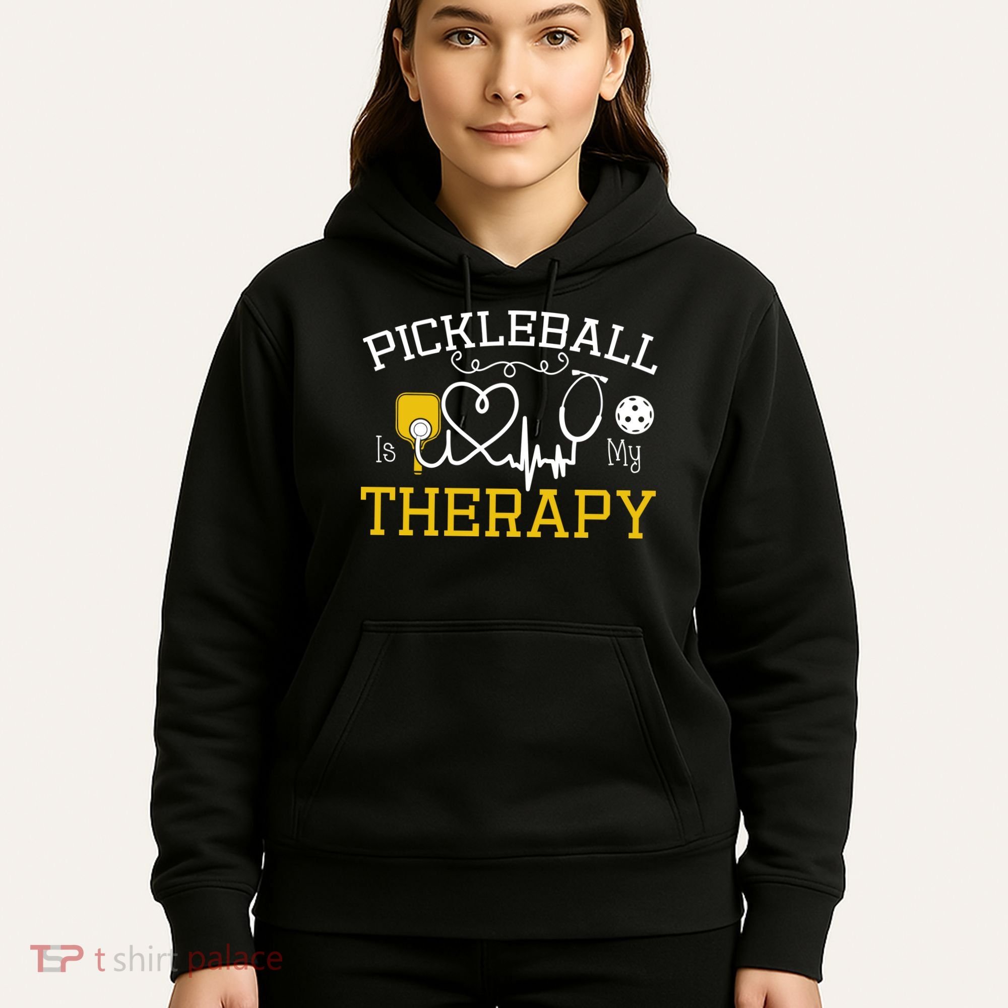 Funny Pickleball Is My Therapy Pickleball Player Humor Hoodie