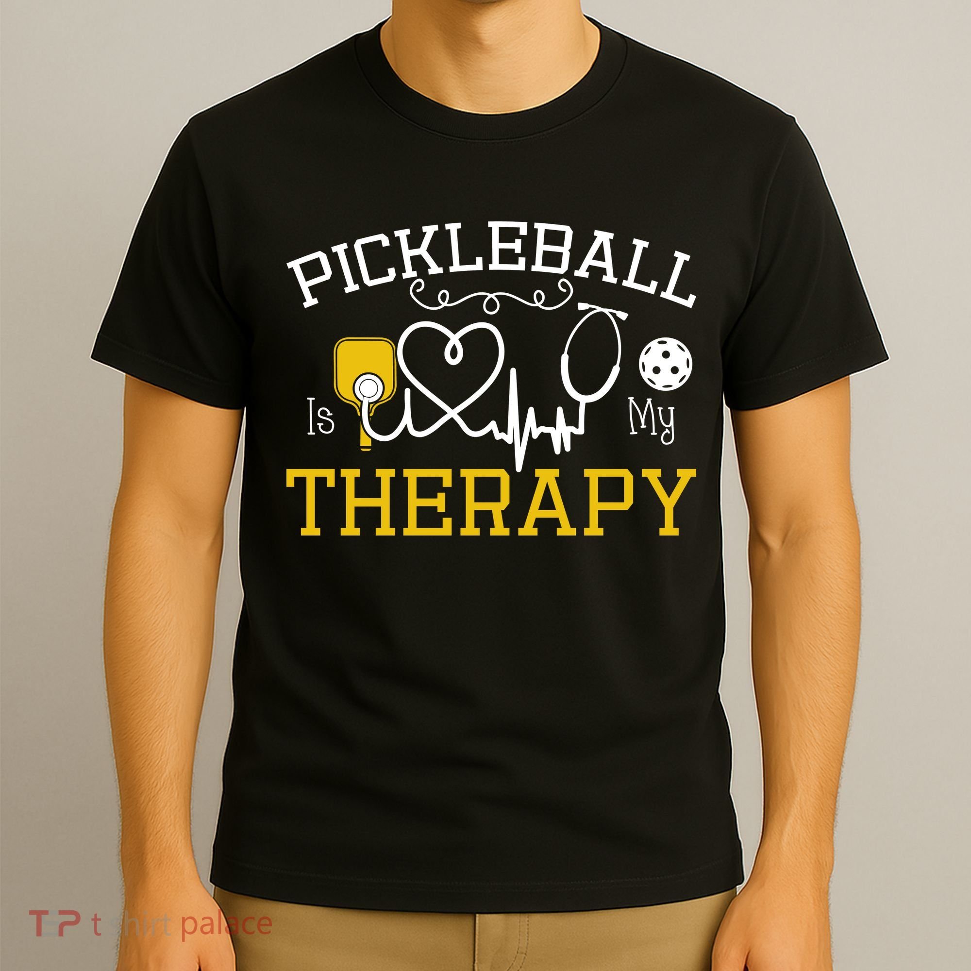 Funny Pickleball Is My Therapy Pickleball Player Humor T-Shirt