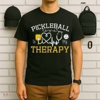 Funny Pickleball Is My Therapy Pickleball Player Humor T-Shirt thumb 6