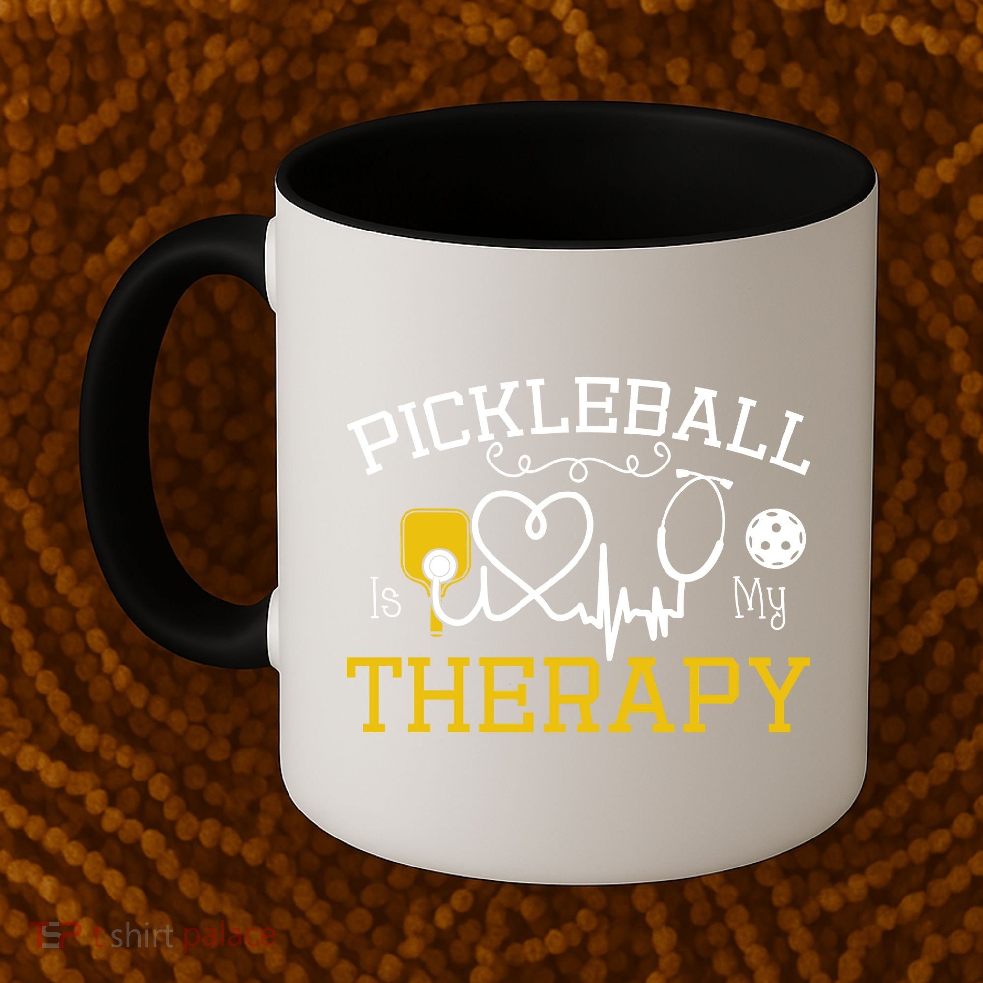 Funny Pickleball Is My Therapy Pickleball Player Humor Coffee Mug