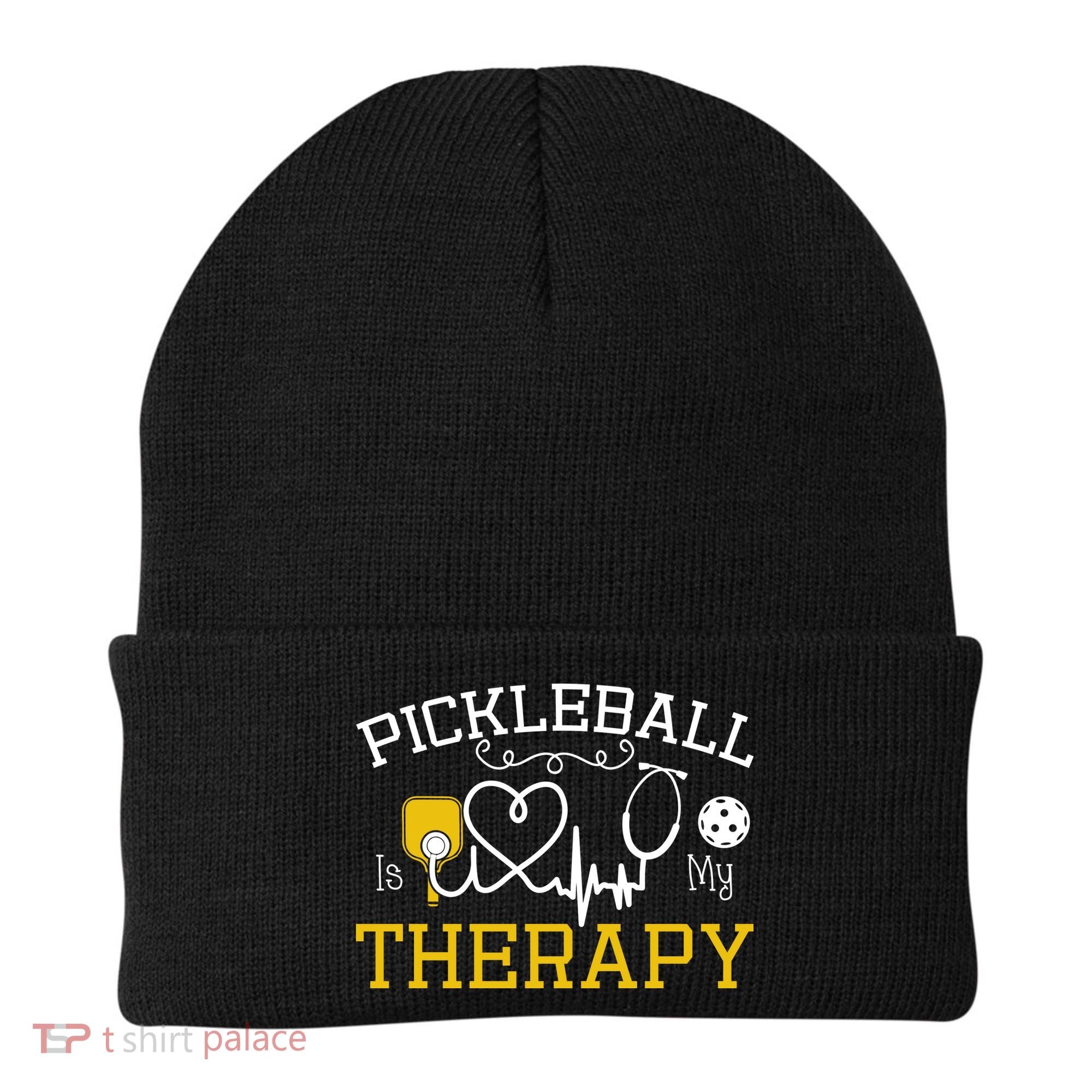 Funny Pickleball Is My Therapy Pickleball Player Humor Beanie