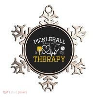 Funny Pickleball Is My Therapy Pickleball Player Humor Ornament thumb 0