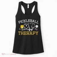 Funny Pickleball Is My Therapy Pickleball Player Humor Women's Tank Top thumb 0