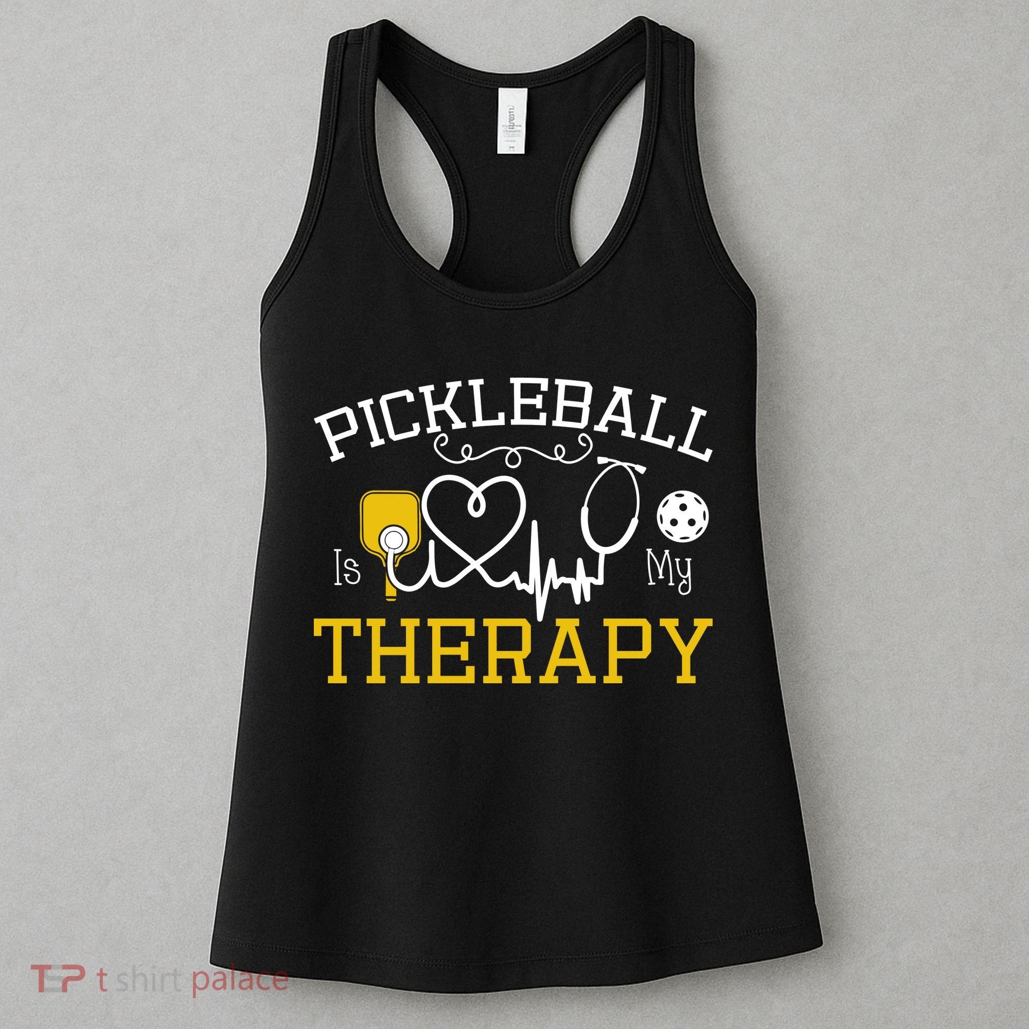 Funny Pickleball Is My Therapy Pickleball Player Humor Women's Tank Top
