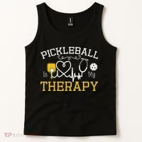 Funny Pickleball Is My Therapy Pickleball Player Humor Tank Top thumb 2