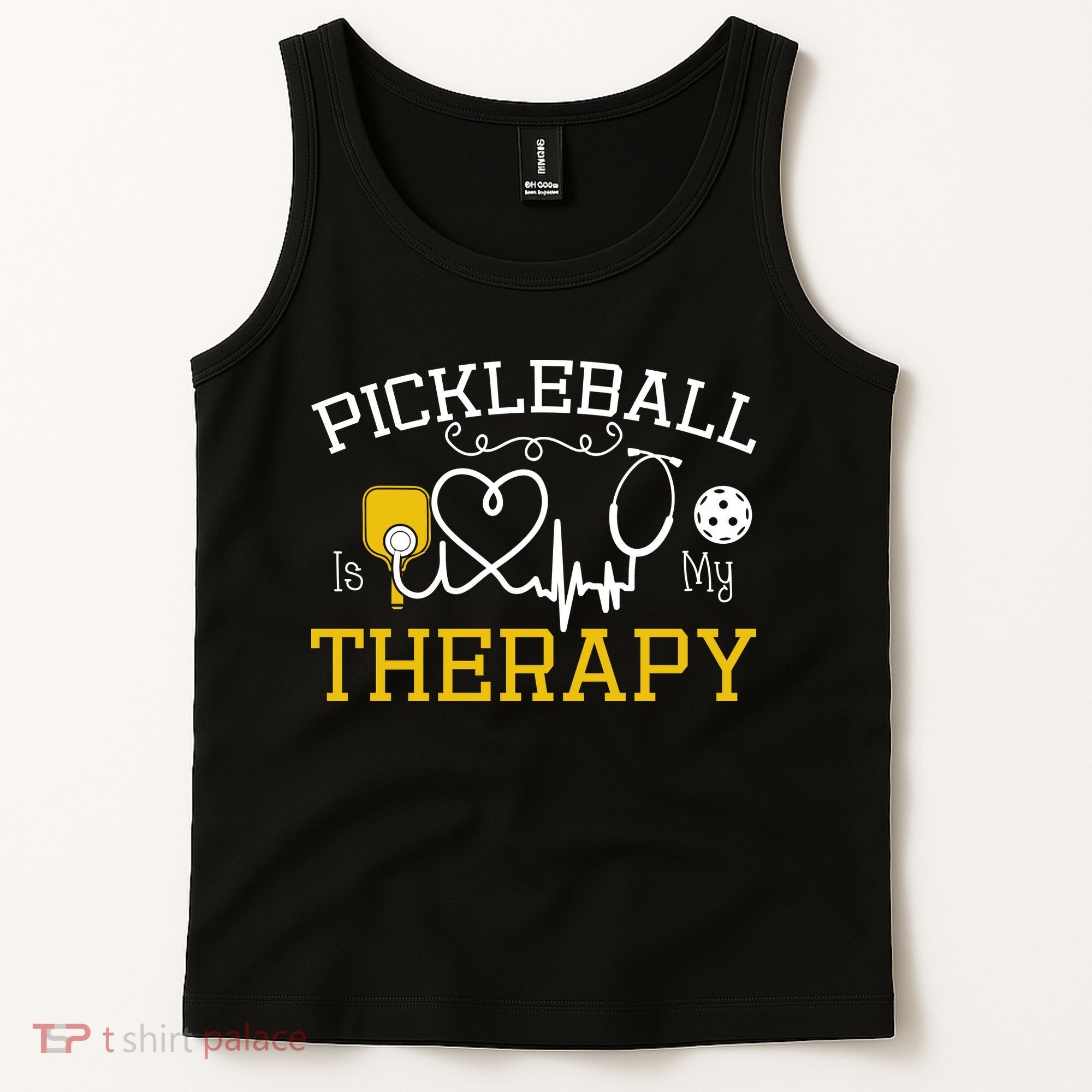 Funny Pickleball Is My Therapy Pickleball Player Humor Tank Top