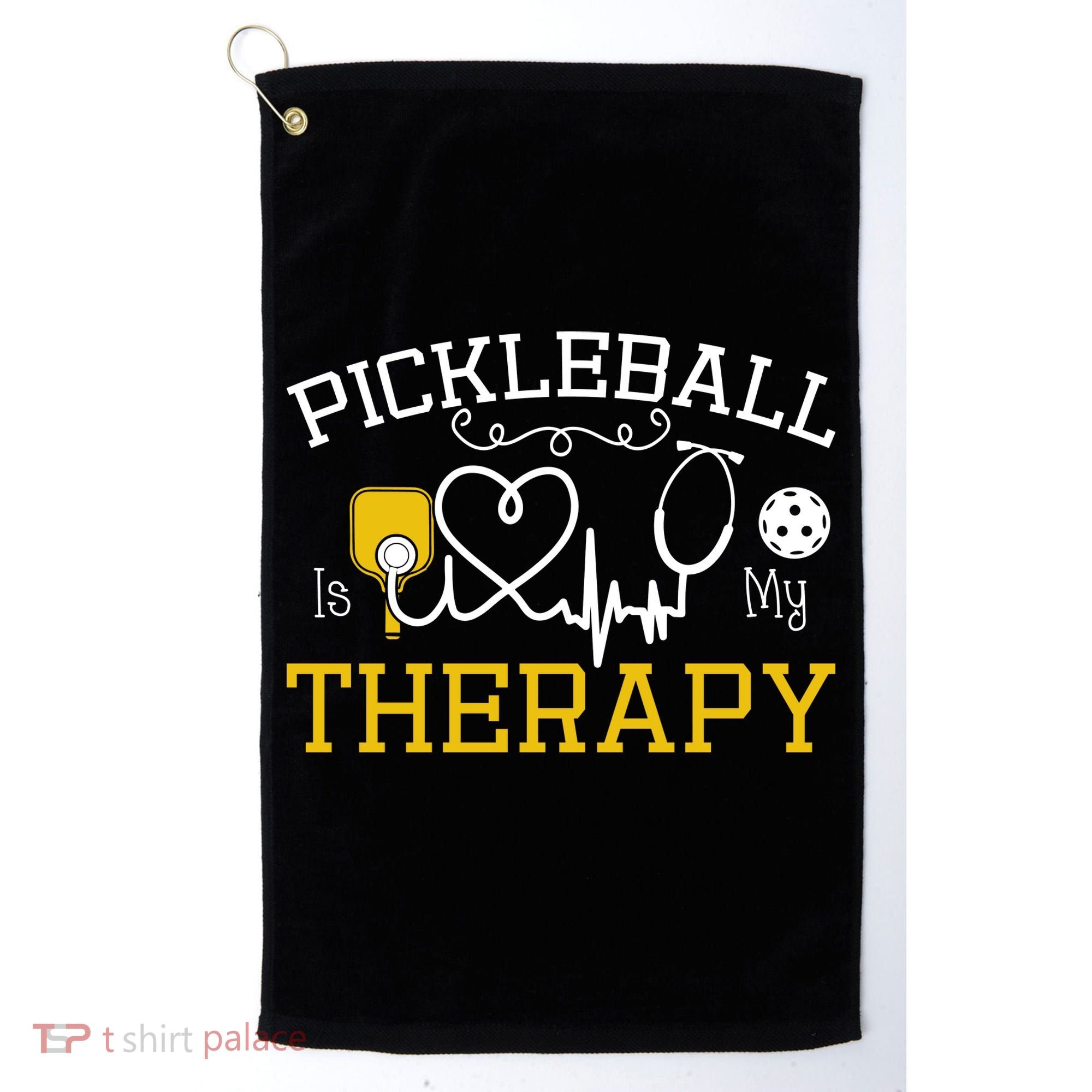 Funny Pickleball Is My Therapy Pickleball Player Humor Golf Towel