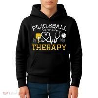 Funny Pickleball Is My Therapy Pickleball Player Humor Kids Hoodie thumb 4