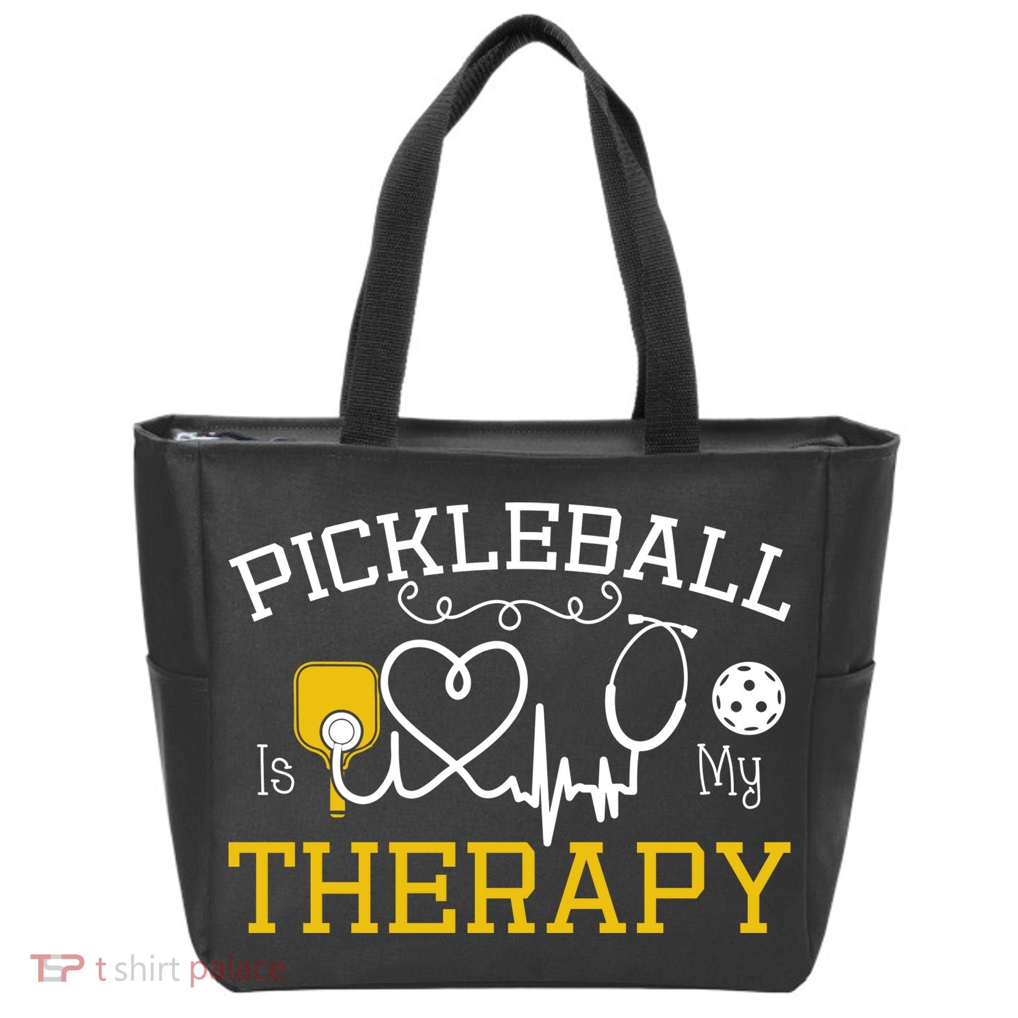 Funny Pickleball Is My Therapy Pickleball Player Humor Tote Bag