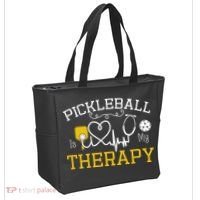 Funny Pickleball Is My Therapy Pickleball Player Humor Tote Bag thumb 2