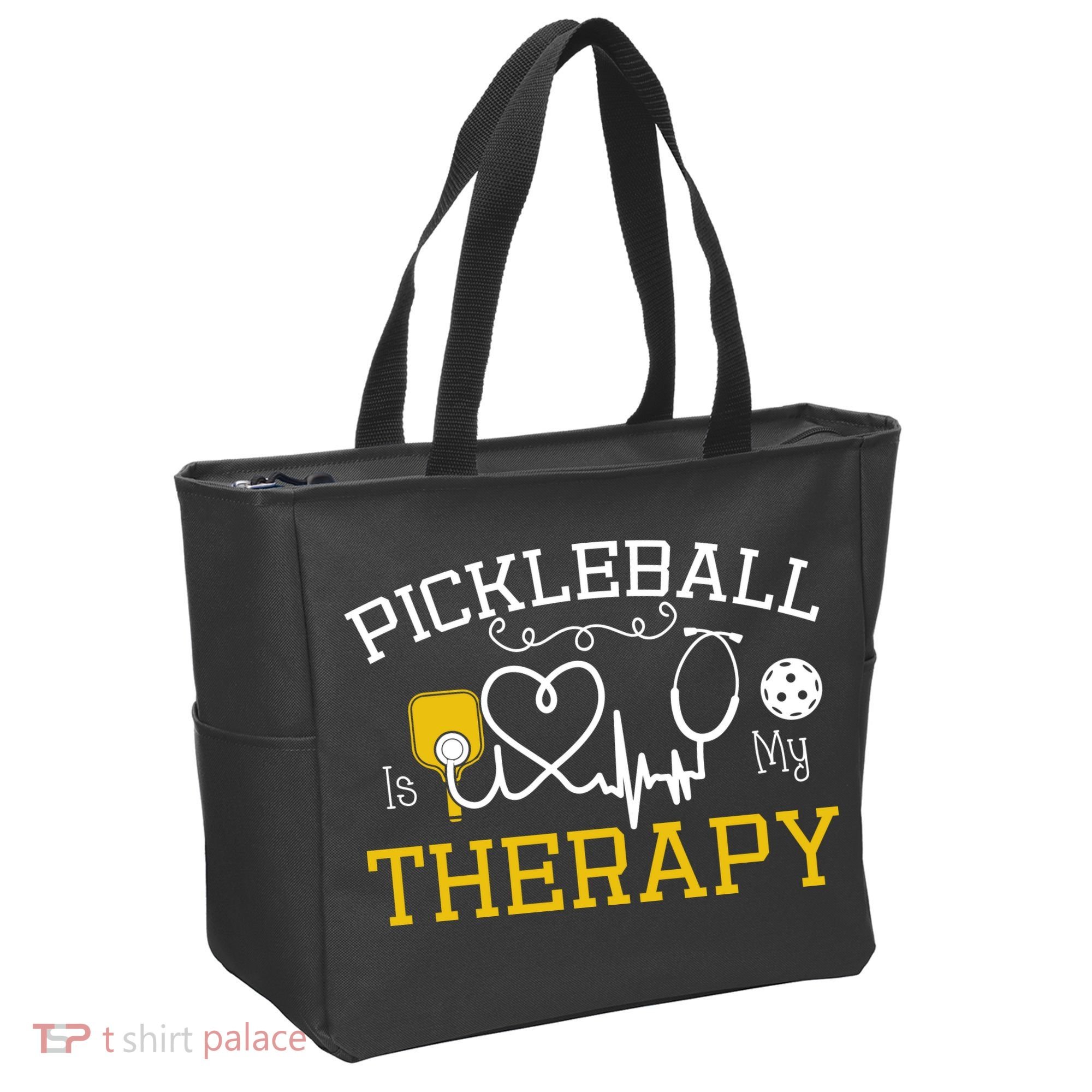 Funny Pickleball Is My Therapy Pickleball Player Humor Tote Bag