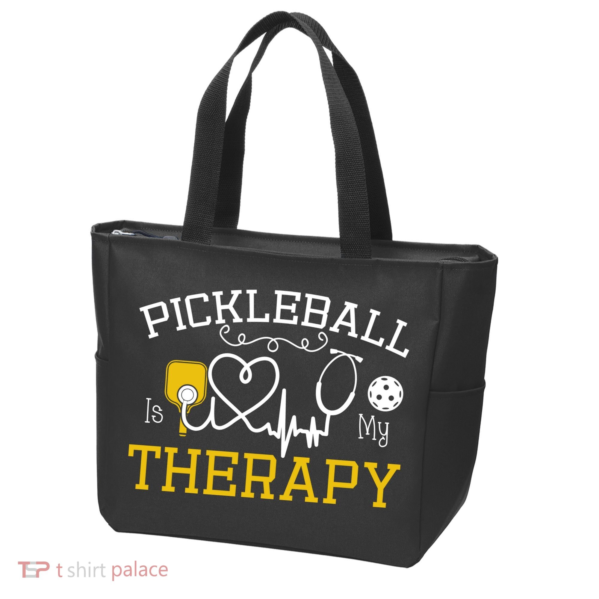 Funny Pickleball Is My Therapy Pickleball Player Humor Tote Bag