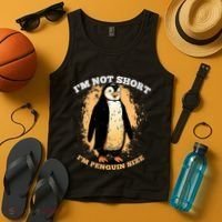 Funny Penguin Im Not Short Im Penguin Size Tank Top thumb 4
