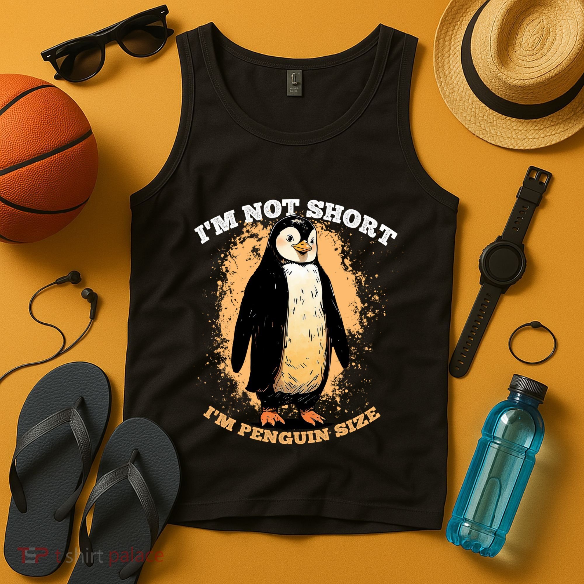 Funny Penguin Im Not Short Im Penguin Size Tank Top