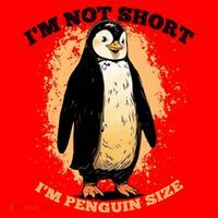 Funny Penguin Im Not Short Im Penguin Size Santa Hat thumb 1