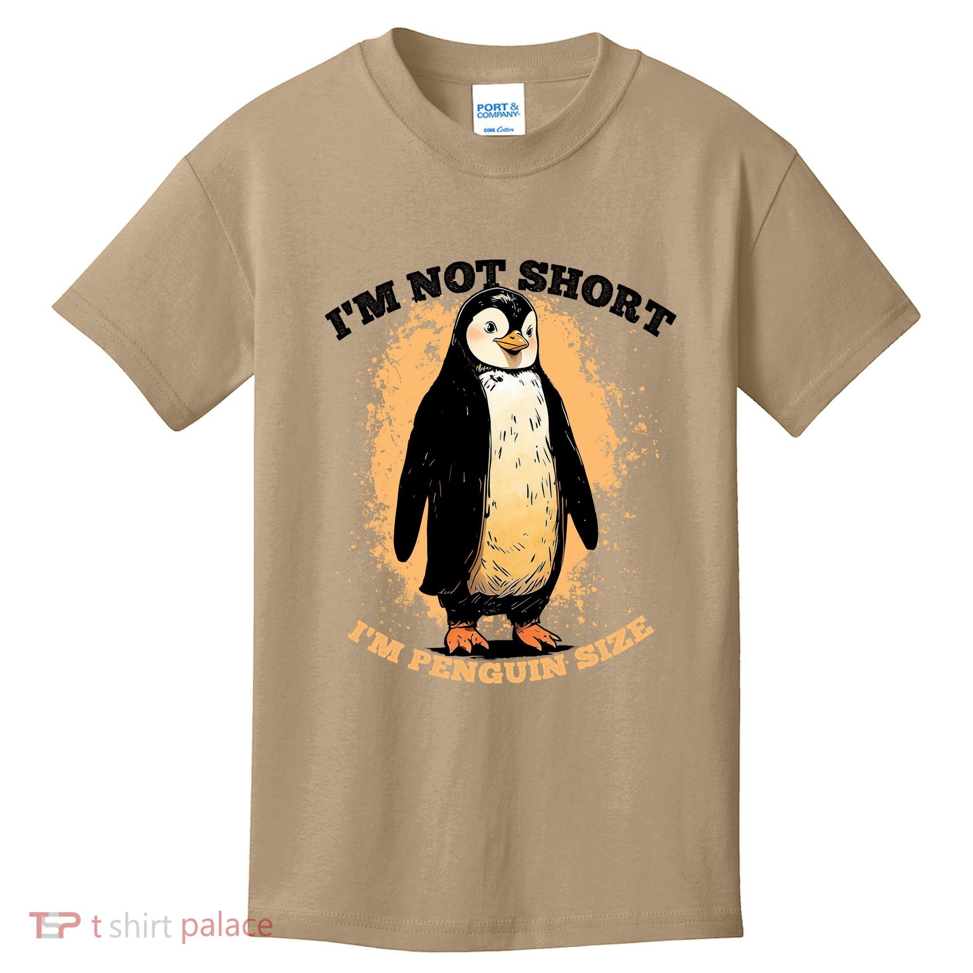 Funny Penguin Im Not Short Im Penguin Size Kids T-Shirt