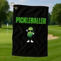 Funny Pickleballer IM Kind Of A Big Dill Pickleball Lover Funny Gift Golf Towel thumb 1