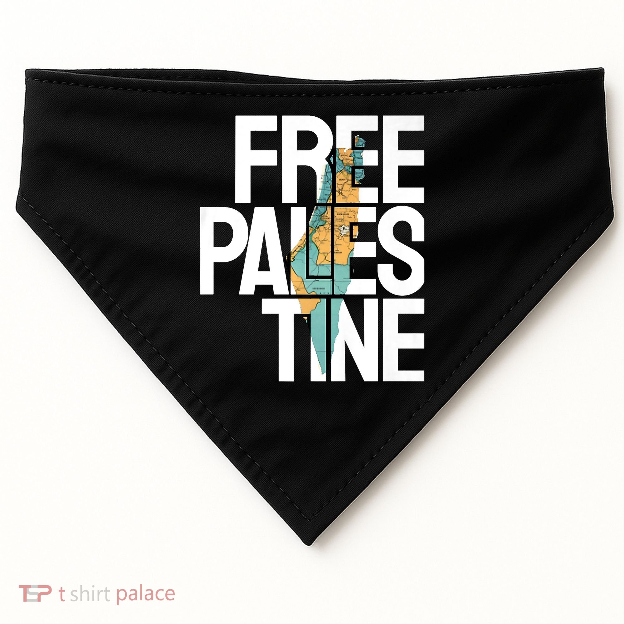 Free Palestine I Stand With Palestine USA-Made Doggie Bandana