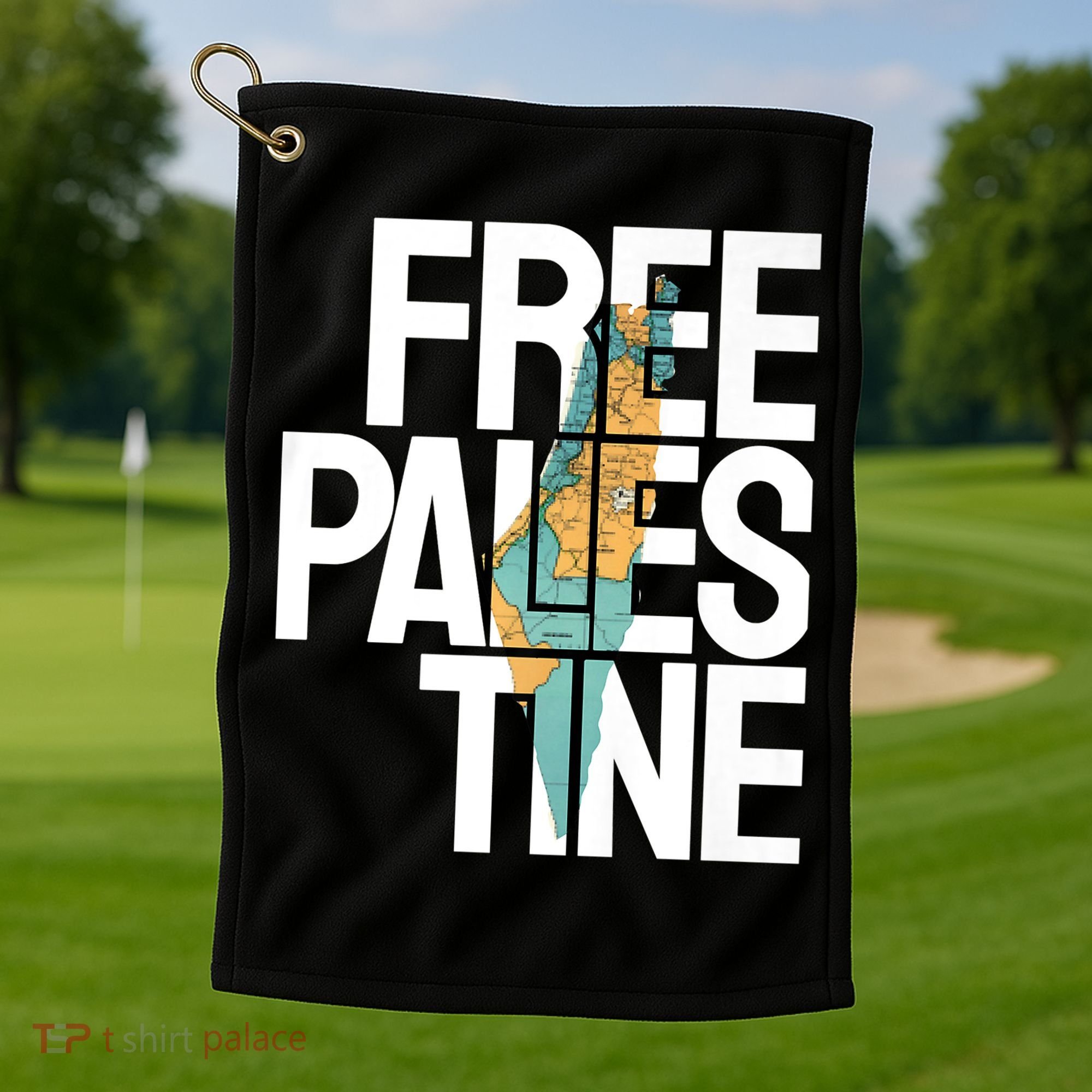 Free Palestine I Stand With Palestine Golf Towel