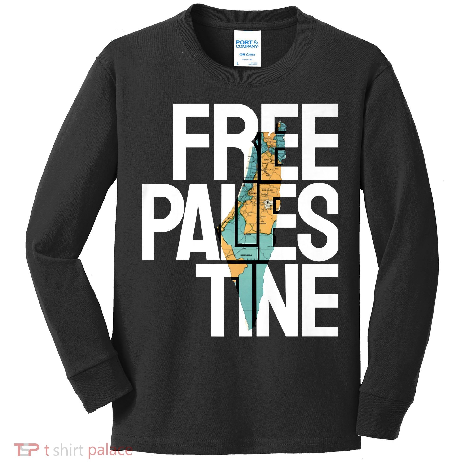 Free Palestine I Stand With Palestine Kids Long Sleeve Shirt