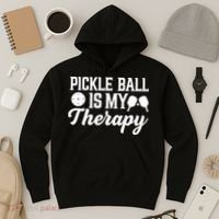 Funny Pickleball Is My Therapy Pickleball Player Humor Hoodie thumb 3